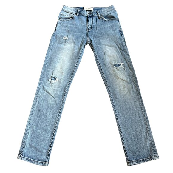 GUCCI Mens Jeans Denim Designer Blue Distressed Skinny Straight Size 31 - Picture 1 of 6